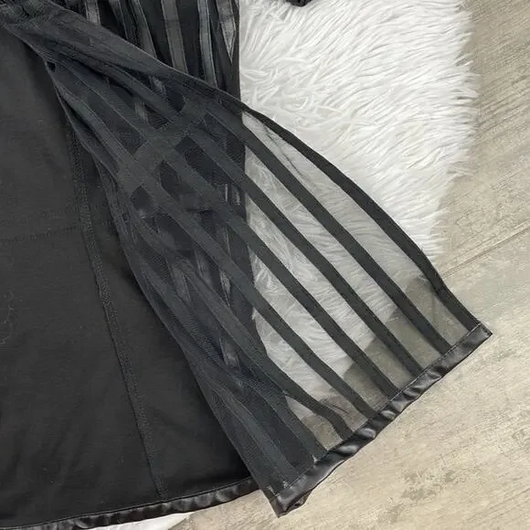 DRAPERS & DAMONS faux leather sheer front coat,  jacket. Size medium - Picture 2 of 8